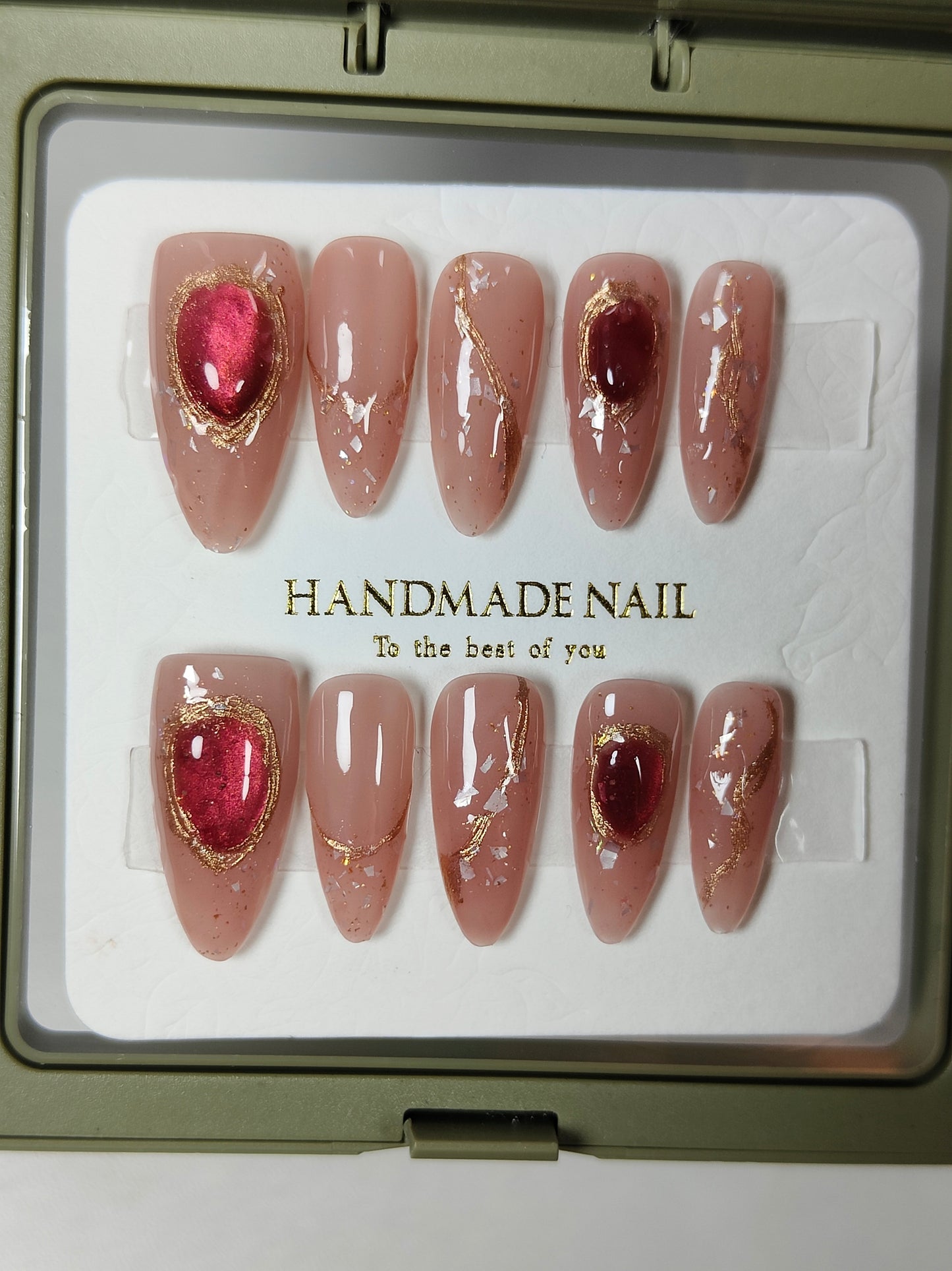 press on nails High quality handmade wearable nails,can reusable hot shiny diamond gem Almond style