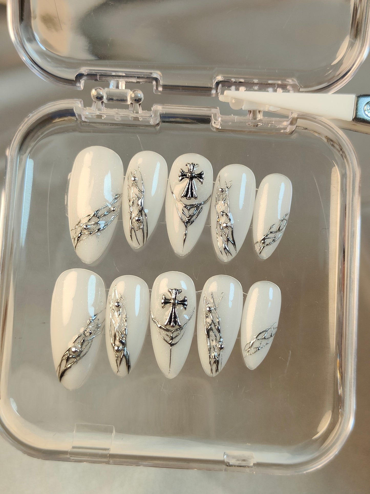 hand made press on nails false nail almond shape