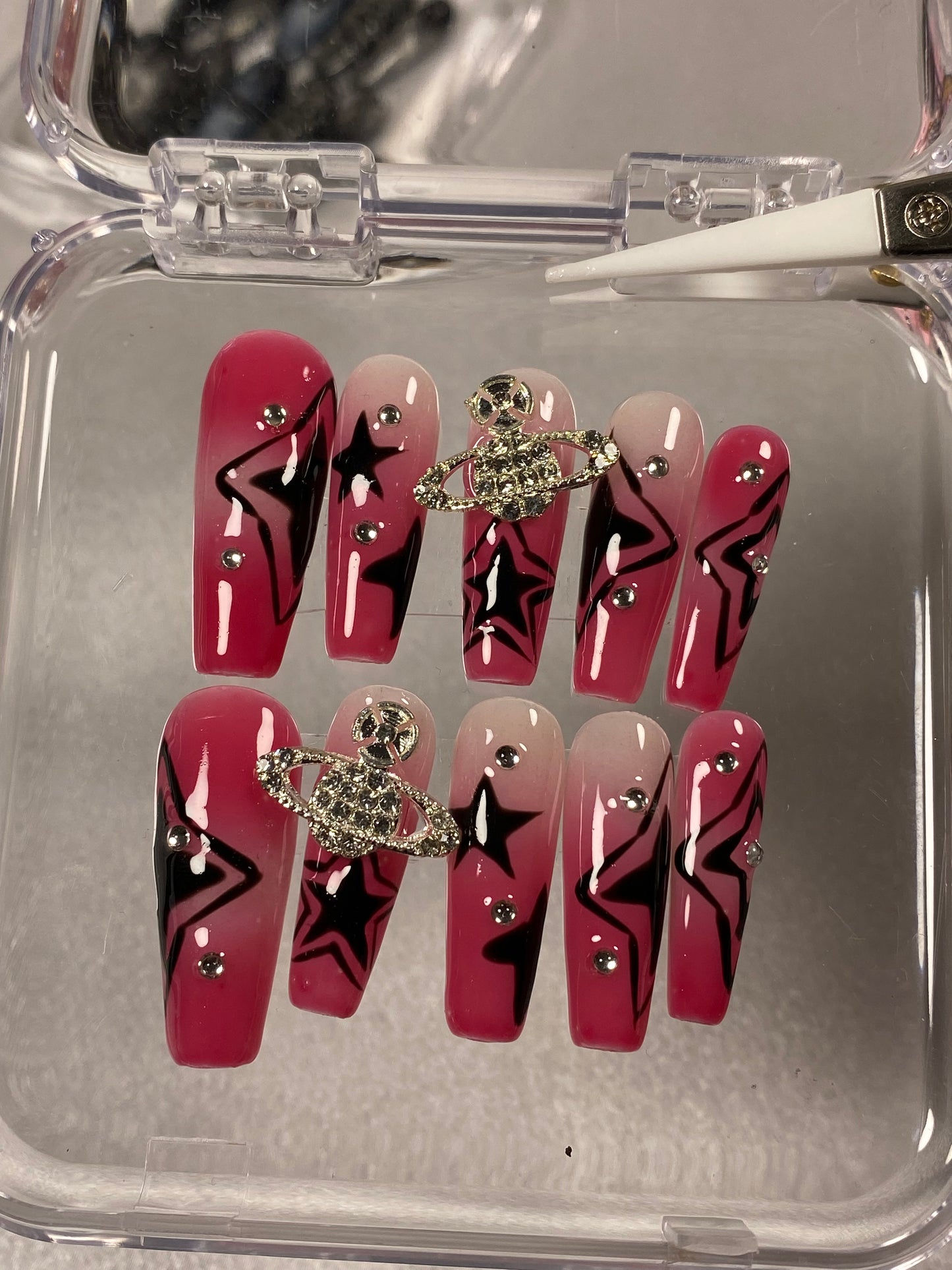 Y2k coffin hand made press on nails hot sexy girls fake nail