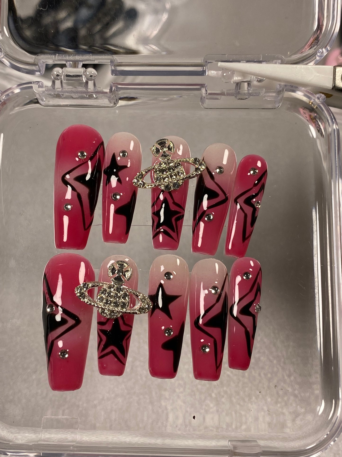 Y2k coffin hand made press on nails hot sexy girls fake nail
