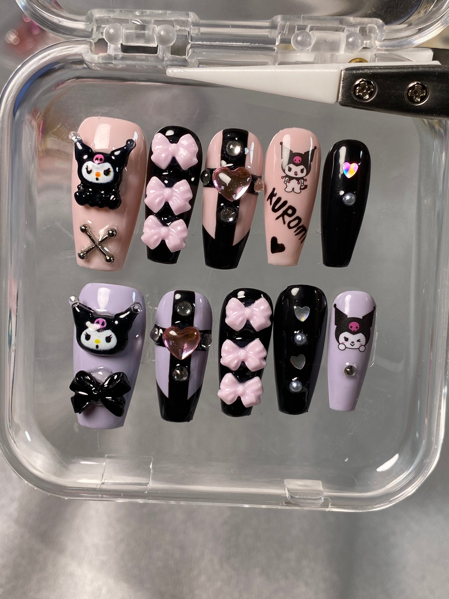 hand made press on nails Cute Shiny false nail