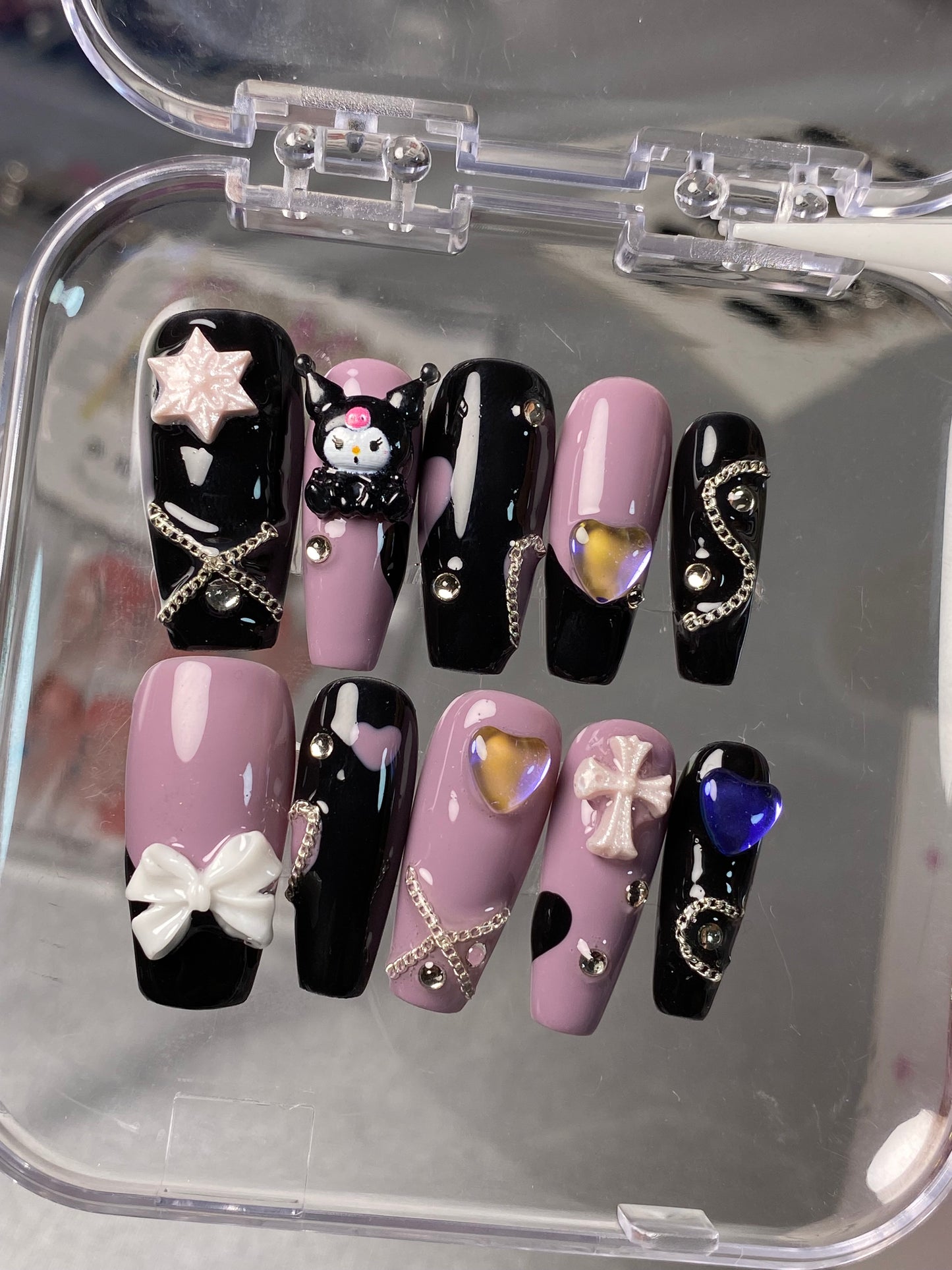 hand made press on nails Cute Shiny false nail