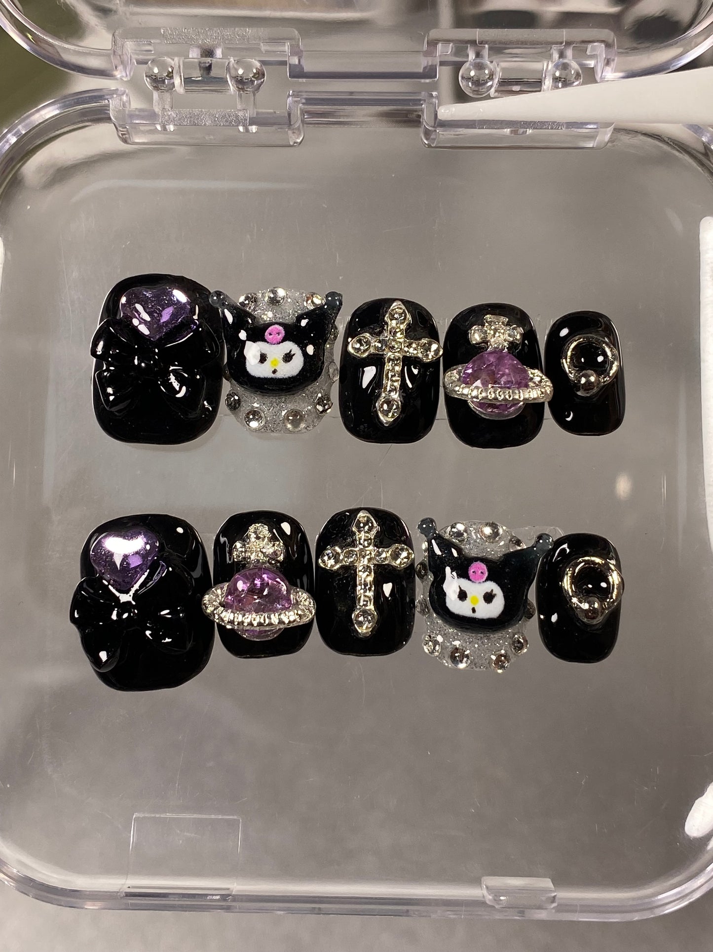 hand made press on nails cartoon cute kuromi false nail