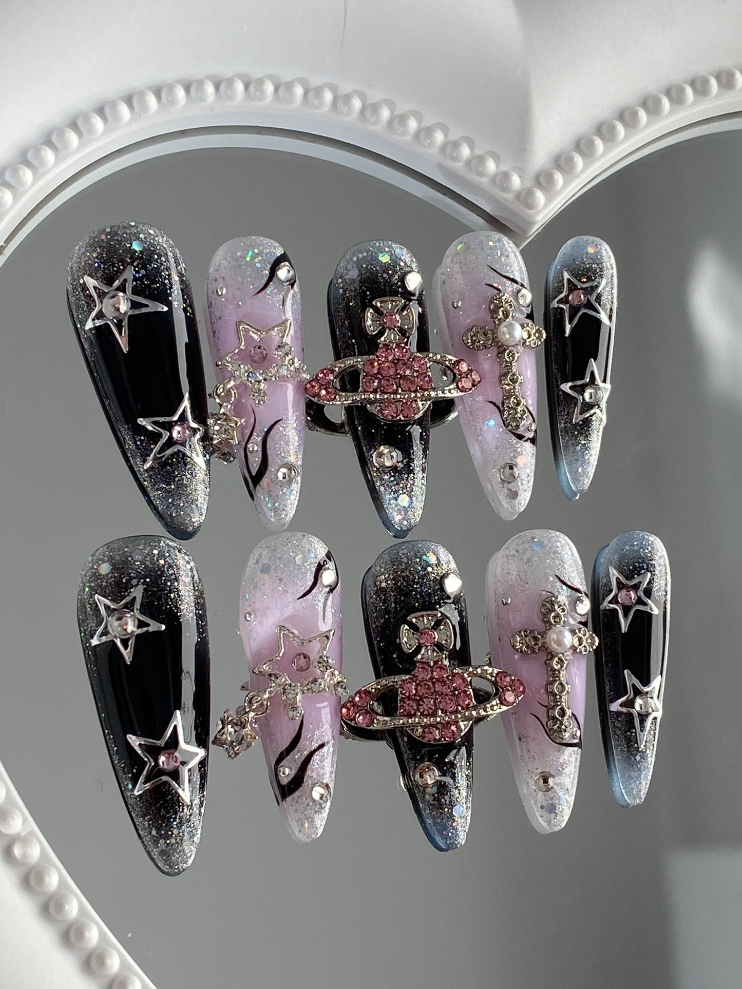 A Y2k hand made press on nails hot sexy Shiny false nail