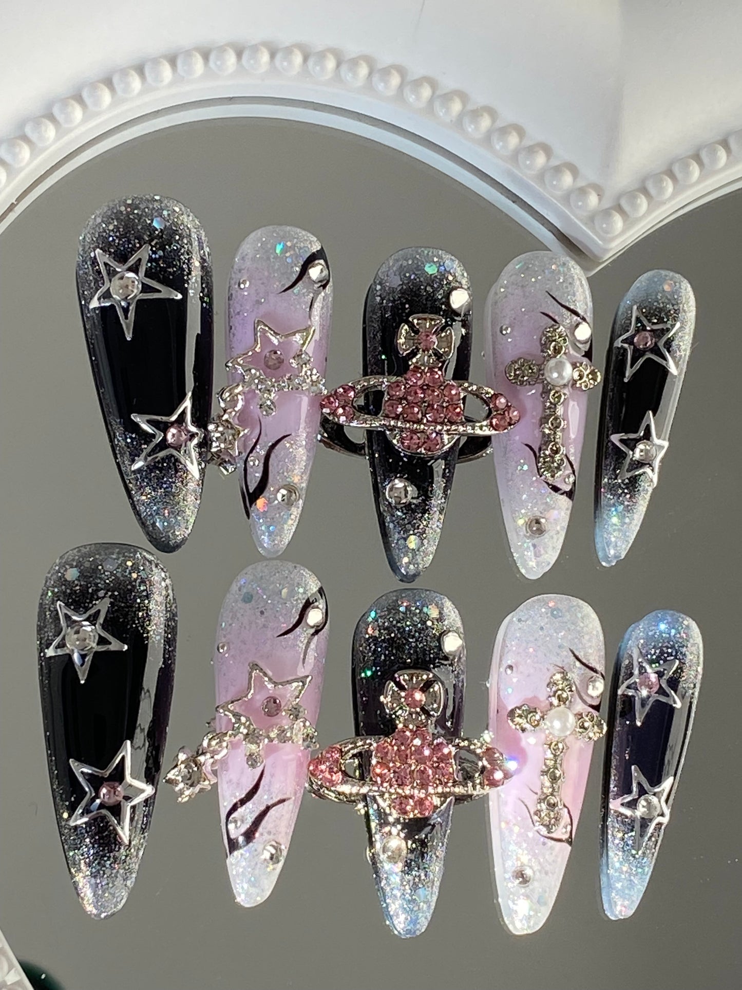 A Y2k hand made press on nails hot sexy Shiny false nail