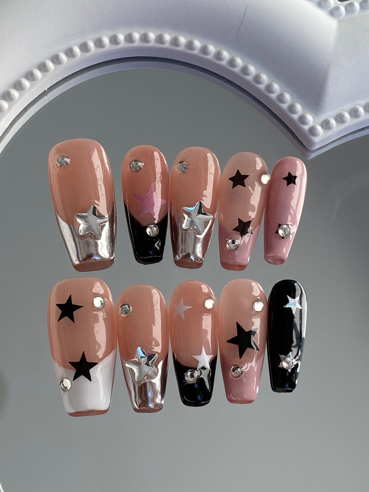 press on nails hand made sweet cool Glossy fake nail