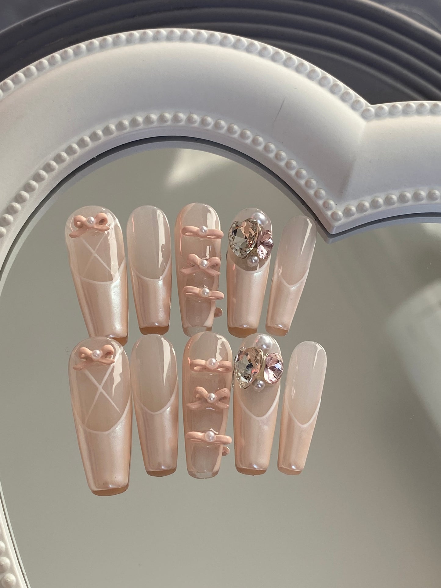 hand made press on nails ballet shoes false nail