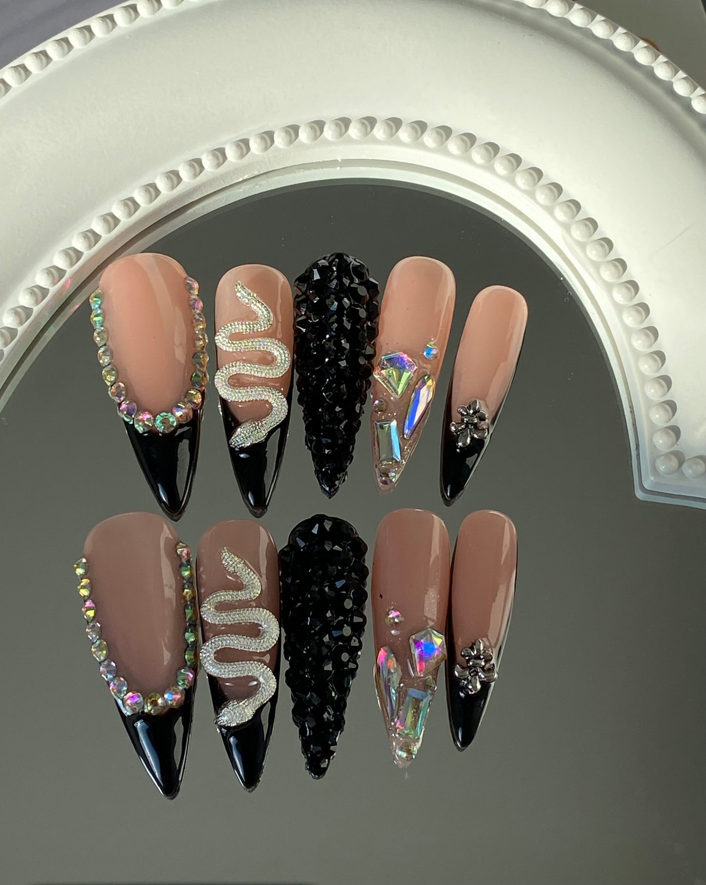 press on nails High quality handmade wearable nails,can reusable hot shiny diamond long nails