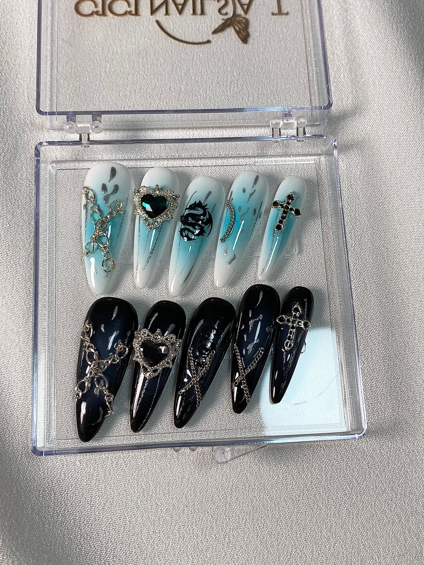 C Y2K press on nails High quality handmade ,can reusable hot shiny diamond long nails