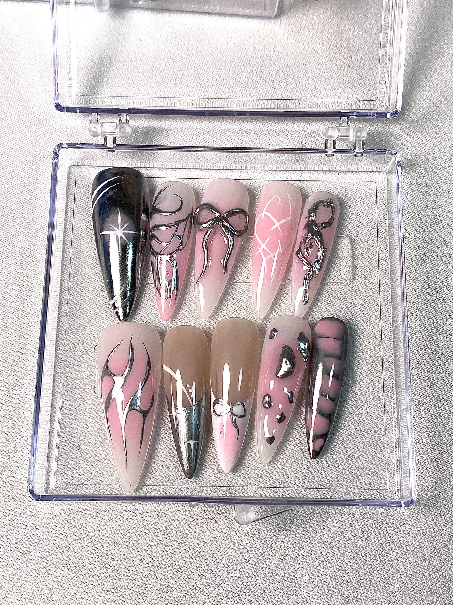C press on nails High quality handmade hot girl sexy pink fake nail