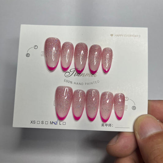 press on nails High quality handmade can  reusable hot shiny diamond  Almond style