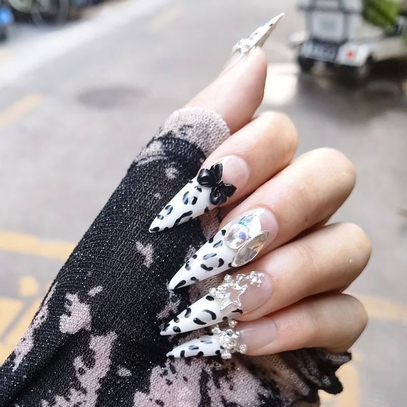 press on nails High quality handmade ,can  reusable hot shiny diamond  long nails