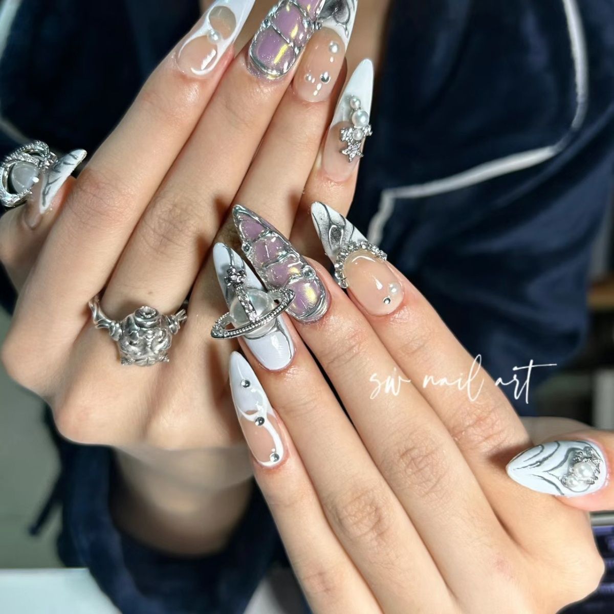 press on nails High quality handmade ,can  reusable hot shiny diamond  long nails