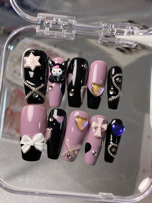 hand made press on nails   Cute Shiny false nail