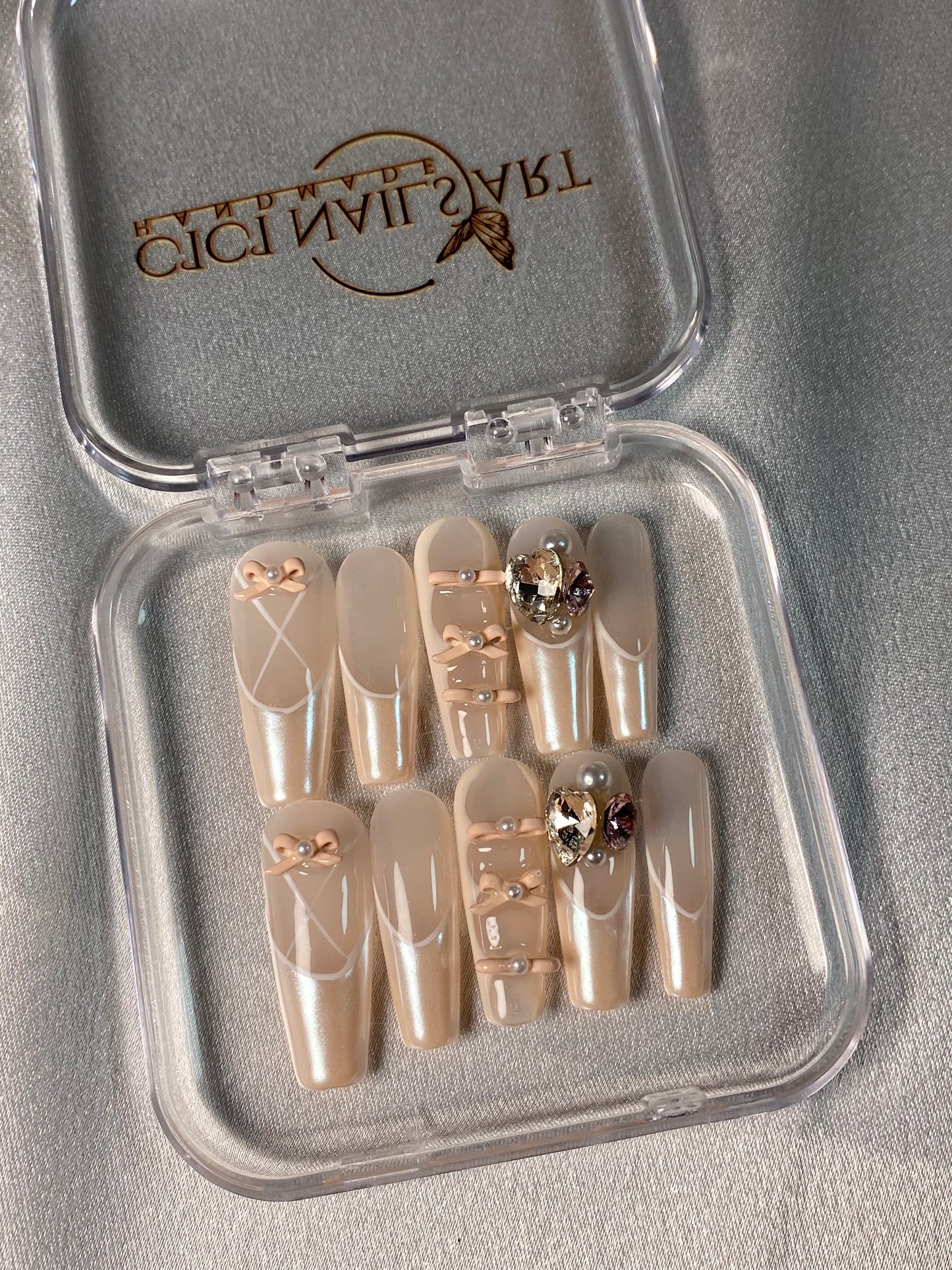 hand made press on nails  ballet shoes false nail