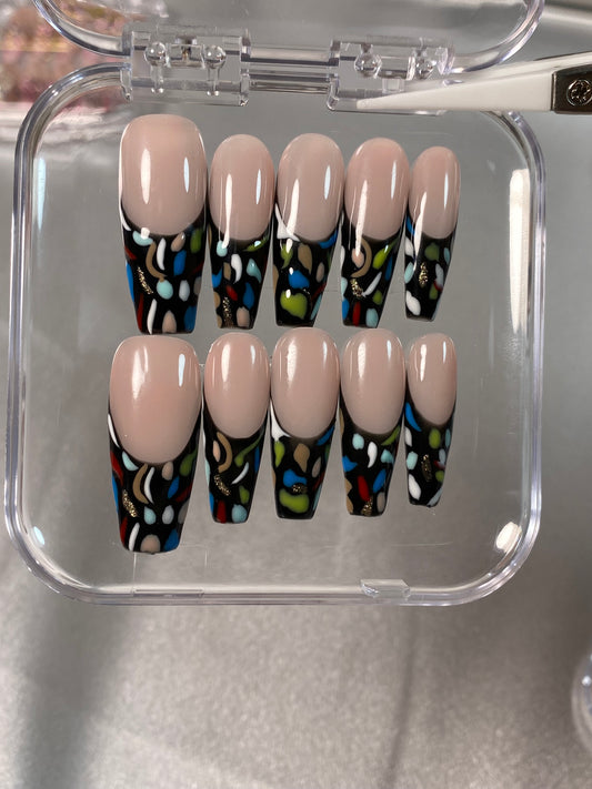 hand made press on nails draw hot sexy false nail