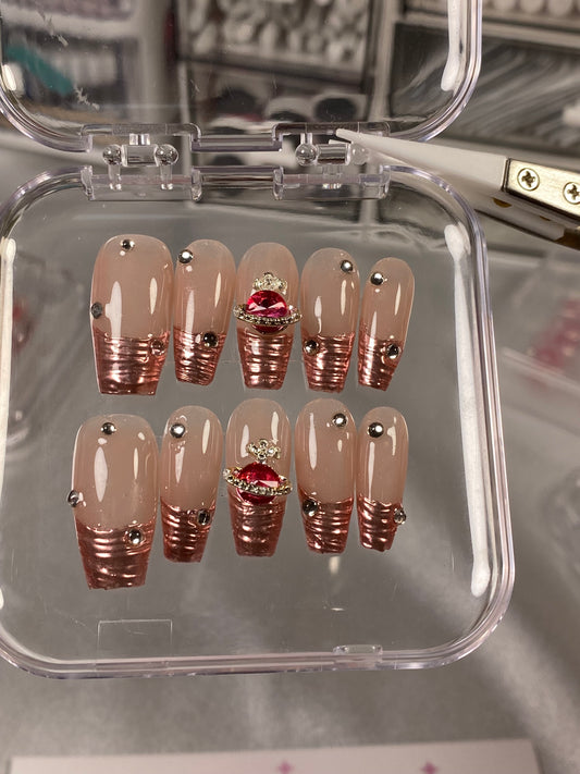 press on nails French coffin shape fake nails