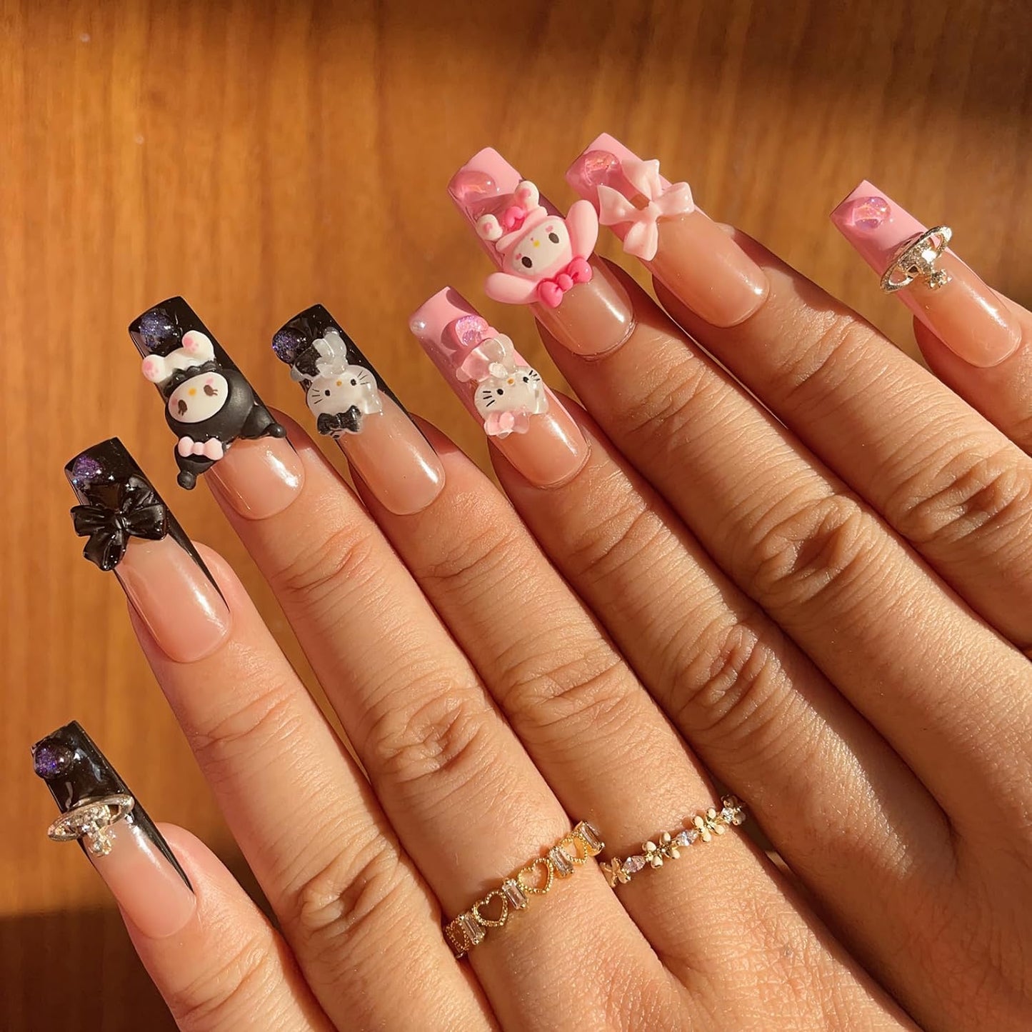 A press on nails  3D  Kuroshio cartoon type coffin fake nails