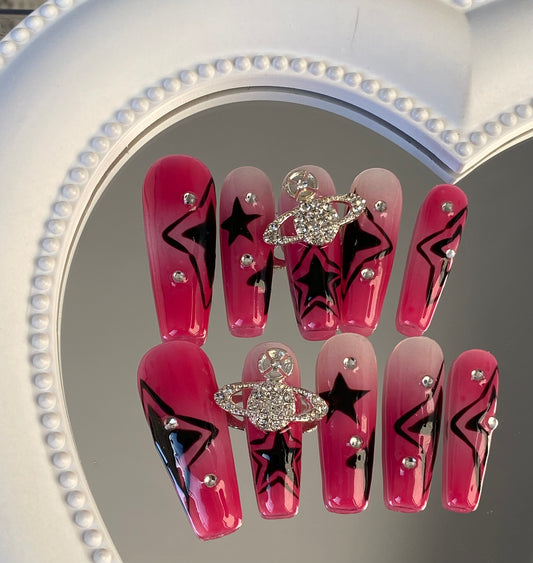 Y2k coffin hand made press on nails  hot sexy girls fake nail