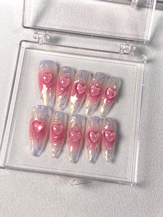 A press on nails metal coffin fake nails