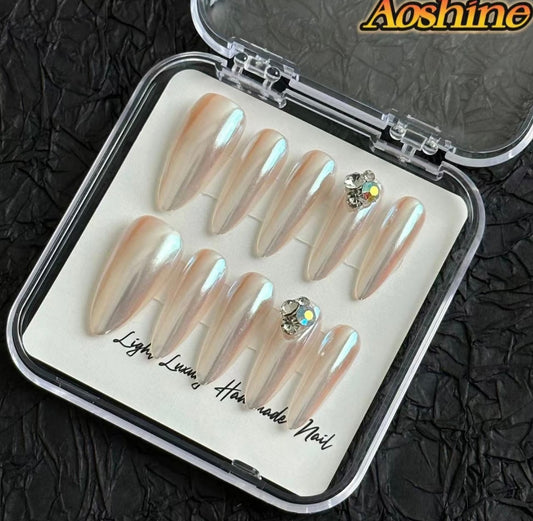 press on nails   High quality handmade can reusable hot shiny diamond