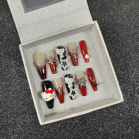 hand made press on nails   Shiny false nail