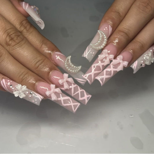 Coffin y2k press on nails handmade Fake nails 10pic