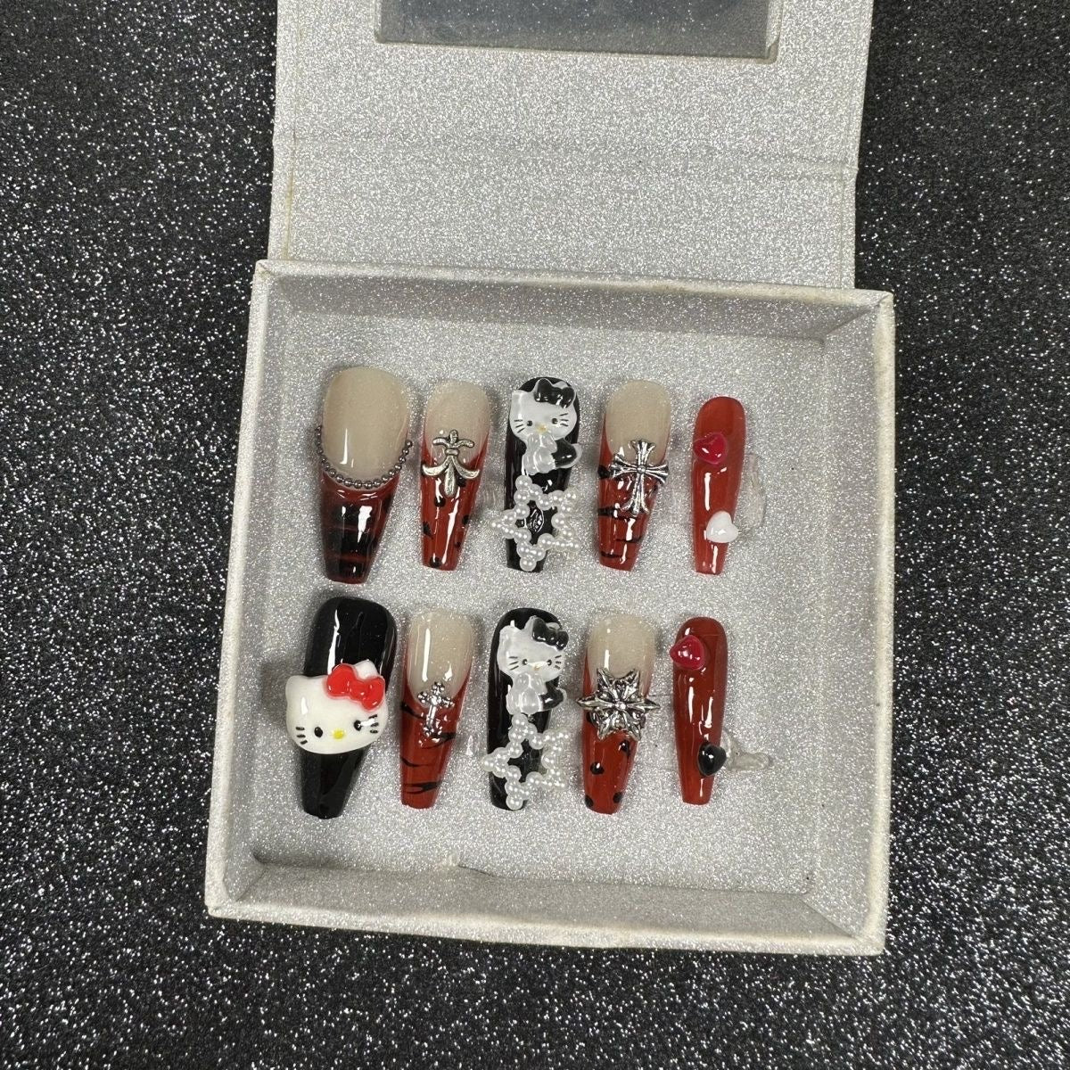 hand made press on nails   Shiny false nail